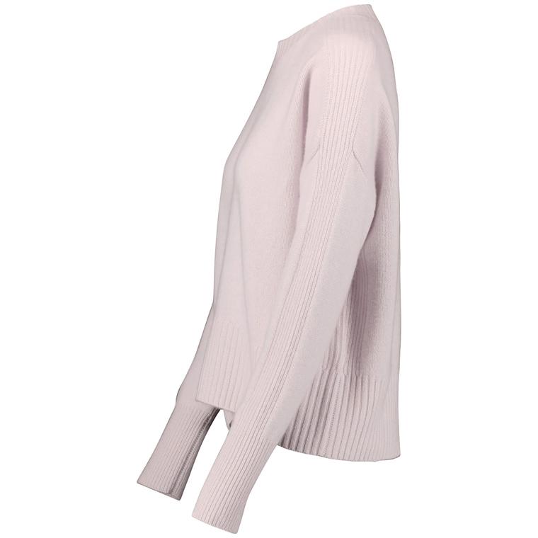 Allude Cashmere Ribkant Sweater, Lyserød